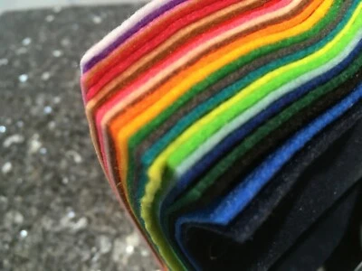 Felt Fabric Squares 25 Sheets 9 x 9 All Colours Craft Sew Art - Image 1 of 2