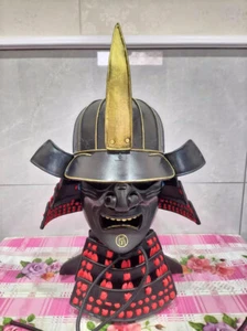 Japanese Samurai Armor Real Person Wearable Helmet Warrior Vintage Cosplay Mask - Picture 1 of 3