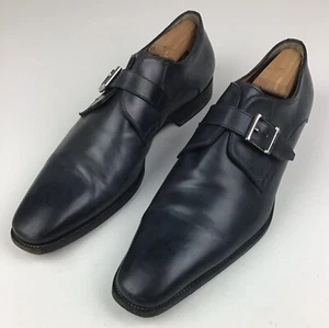 Santoni Single Monk Strap Schuhe Herren UK 11 US 12 Blau - Bild 1 von 12