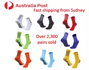 Sports Socks Anti-slip Hospital skid Soccer Basketball football PVC grip dots AU - Picture 1 of 22