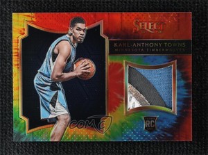 2015-16 Panini Select Swatches Tie-Dye Prizm /25 Karl-Anthony Towns #5 Rookie RC