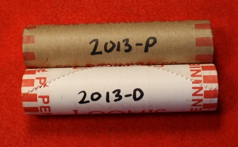 2013-P&D Lincoln Shield Cent Penny 2-50 Coin Rolls Uncirculated Cover