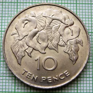 SAINT HELENA & ASCENSION 1991 10 PENCE, ARUM LILY, UNC yes we do combine postage - Picture 1 of 6