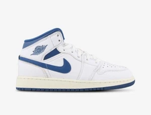 UK Size 6 Nike Air Jordan 1 Mid SE White, Industrial Blue & Sail - Picture 1 of 6