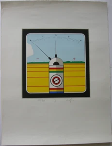 Werner Nöfer (1937 Essen) parquímetro en paisaje original Litografía firmada amarilla - Imagen 1 de 5