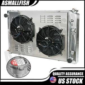 For 73-87 Chevy C/K C10 C20 C30 K10/20 Pickup Truck New 3Row Radiator Shroud Fan - Picture 1 of 12