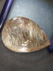 Huge gold rutile quartz gemstone - faceted natural rutilated Quartz 52.05 CTS - Picture 1 of 12