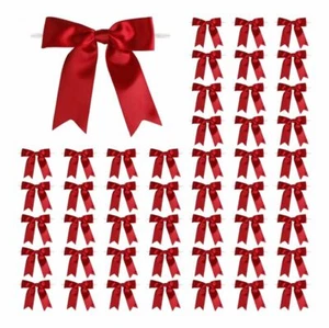 50 Pcs 5 Inches Twist Tie Satin Ribbon Bows Pretied Premade Craft Bows for Tr... - Picture 1 of 5