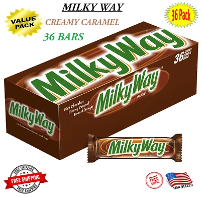 Barras de caramelo de chocolate con leche de la Vía Láctea tamaño único 1,84 onzas caja de 36 unidades Foto 1 de 4