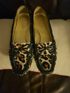 Marc Joseph Women’s Cypress Hill Exotic Leopard pony Hair Driving Loafer US 8 - Picture 1 of 8