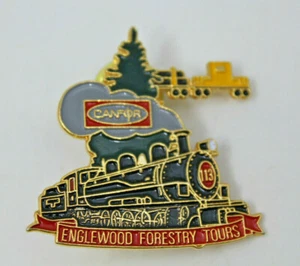 Canfor Englewood Forestry Tours Train Collectible Pin Locomotive Railroad VTG - Picture 1 of 9