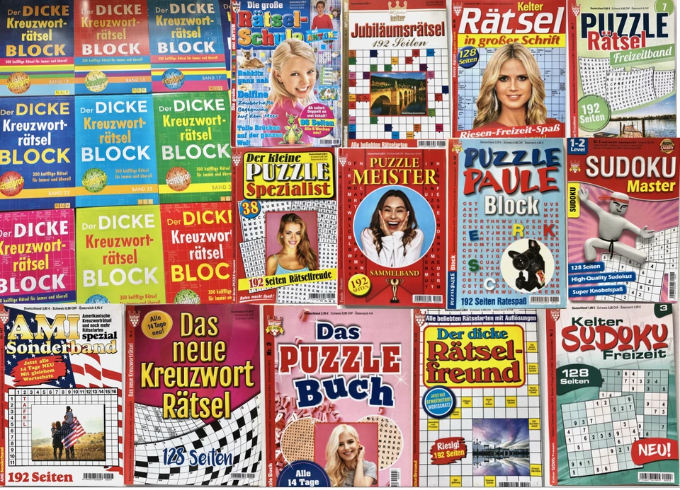 Kreuzworträtsel Block - Sudoku Rätselblock Puzzle Rätsel Rätsel-Block - Bild 1 von 1