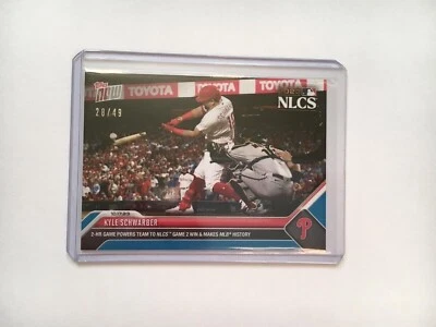 2023 TOPPS NOW MLB #1012 KYLE SCHWARBER PHILLIES BLUE PARALLEL #28/49 - Image 1 of 3
