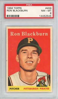 1958 Topps Ron Blackburn #459 PSA 8 P1386 - Image 1 of 2