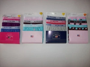 U.S. Polo Assn. Underwear Underpants Girls 3 Bikinis Heart Stripe Print New - Picture 1 of 8