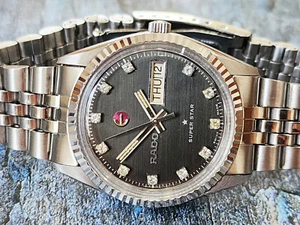 Reloj Rado Super Star Automático Caballeros Esfera Gris - Hecho en Suiza - Bisel Acanalado Como Nuevo - Imagen 1 de 8