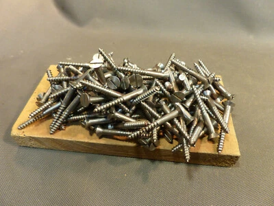 Lot de vis à bois tete fraisée ancien stock quincaillerie 7x60  50 pièces - Photo 1/4