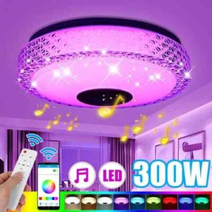300W LED Ceiling Light Lighting APP bluetooth Music Lamps with Remote Control - Picture 1 of 14