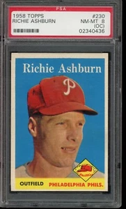1958 Topps #230 Richie Ashburn (HOF) - PSA 8 OC - Picture 1 of 2