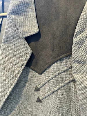 Blazer Pioneer Wear Western Hombres 48R Rockabilly Gris Abrigo Deportivo Puntos de Yugo Gamuza Foto 1 de 4