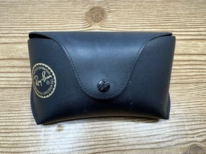 Herren Ray-Ban Schwarz Leder Etui Universal Weich Sonnenbrillen Etui 6x3x2,5 - Bild 1 von 7