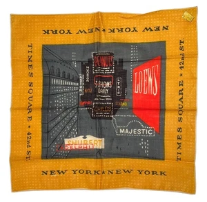 VTG TAMMIS KEEFE Times Square New York City Kimball Handkerchief Broadway MCM - Picture 1 of 15