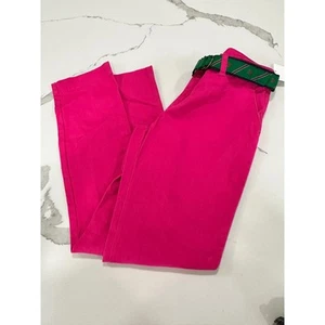 Ralph Lauren Hot Pink Chinos Fox Belt Girls Pants Kids Size 14 - Picture 1 of 7