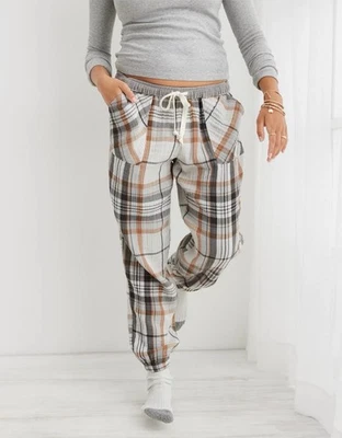 Pijama jogger de gasa suave a cuadros Aerie talla grande Foto 1 de 4