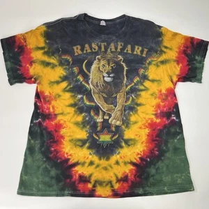 T-shirt grafica Liquid Blue Rastafari Reggae Lion tie dye - taglia large - Foto 1 di 7