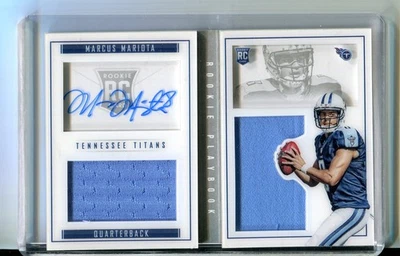 Camiseta deportiva Panini Playbook 2015 Marcus Mariota novato reliquia folleto automático 168/199 Foto 1 de 2