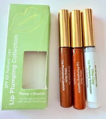 SPF RX Radiant Lips Lip Plumping Set Of 3 Dark Red New In Box - Image 1 of 4