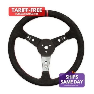 Longacre 52-56797, One Steering Wheel 15In Dished Suede Blk Spokes Performance Foto 1 de 4