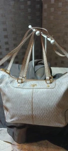 PRIX DE DRESSAGE Tan Leather Tote /Crossbody Handbag w/Gold Accents - Picture 1 of 12