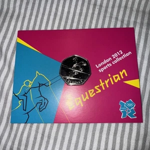 Moneda Olímpica Cardada Real Casa de la Moneda BU 50p Ecuestre - Imagen 1 de 3