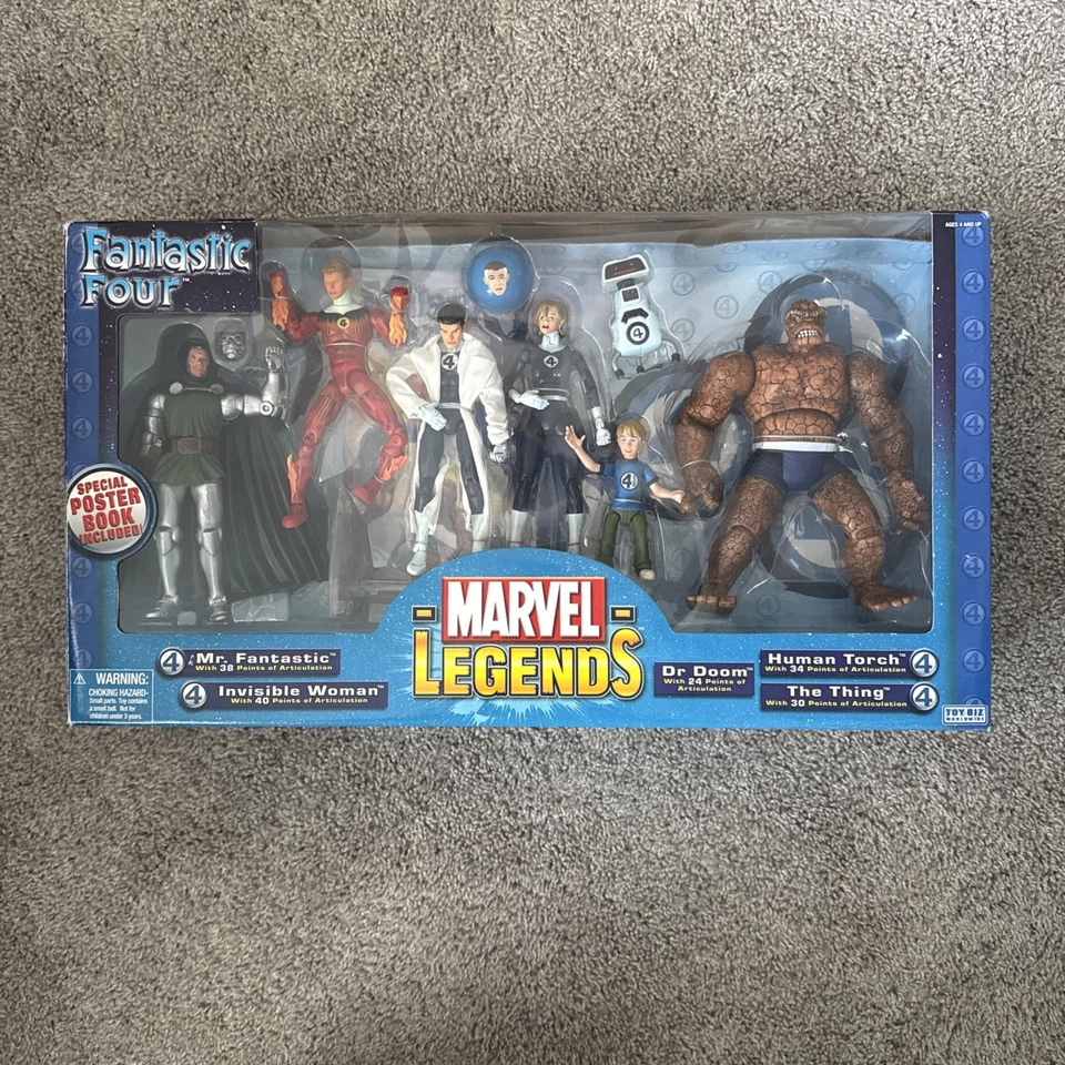 Marvel Legends Fantastic Four Dr Doom Franklin Richards 6 Figure Set 2004 ToyBiz