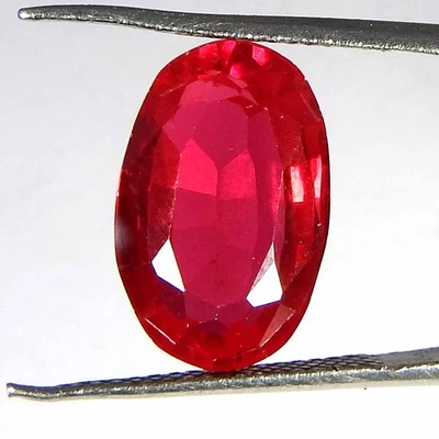 7.85CtsNatural 13x9x6 Imitation Ruby Oval Cut Cabochon Loose Gemstones - Image 1 of 3