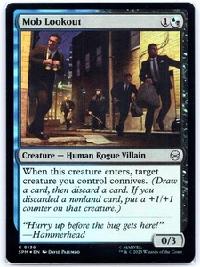 Lámina Magic ShipNow Mob Lookout Marvel's Spider-Man 136 casi nueva Magic The Gathering - Imagen 1 de 2