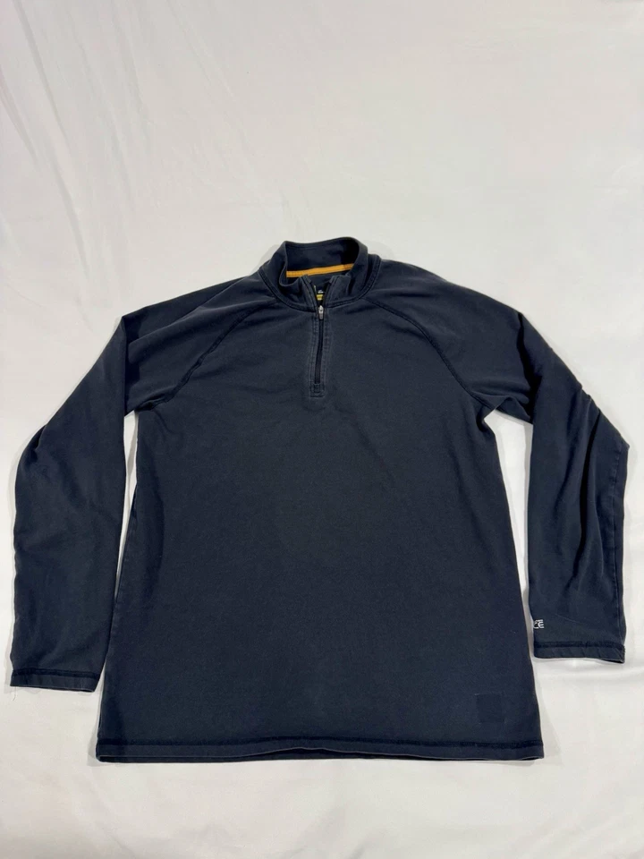 Camisa Carhartt Force Delmont 1/4 Cremallera Negra Manga Larga Calce Relajado Para Hombre Mediana Foto 1 de 4