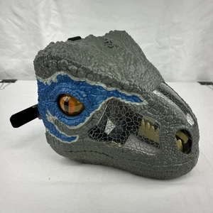 Máscara Jurassic World Chomp N Roar 2017 con sonido Velociraptor Raptor dinosaurio azul - Imagen 1 de 8