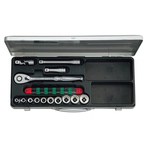 KTC Socket Wrench Set 14pcs TB410X Drive 1/2" 12.7mm with Metal Tool Case - Picture 1 of 5