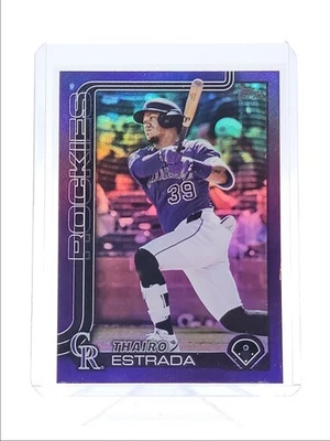 THAIRO ESTRADA 2025 TOPPS UPDATE SERIES PURPLE FOIL ROCKIES /250 Q6027 - Image 1 of 2