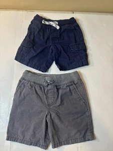 Boys 2T Carters Boys Gray Pair And Blue Pair Cargo Shorts - Picture 1 of 7