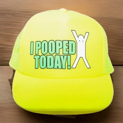 I Pooped Today! Trucker Hat Cap Yellow Mesh funny hat - Image 1 of 4