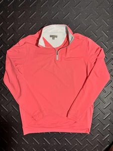Peter Millar Perth Performance 1/4 Zip Pullover - Herren M Coral Pink Golf Layer - Bild 1 von 9