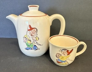 Rorstrand Disney Tea Set Snow White Bashful Dwarf Vintage - Picture 1 of 12