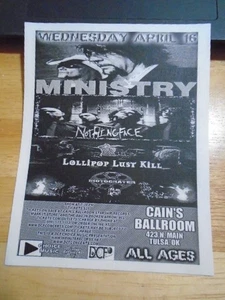 SELTEN Ministry Nothingface Lutscher Lust töten KONZERTFLYER mit Paul D'Amour WERKZEUG - Bild 1 von 1