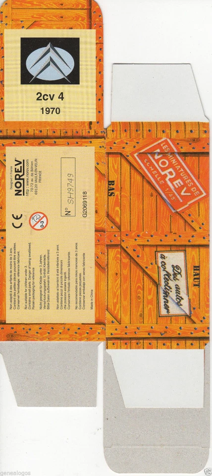 Hachette Norev Scatola Cartone Vuoto 1/43 Molti Modelli Citroen 2CV a Scelta - Immagine 1 di 1