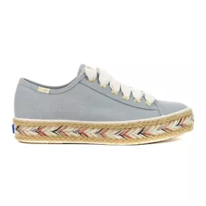 Keds Women's Triple Kick Washed Blue Multi Jute Sneakers WF64210 - Picture 1 of 4