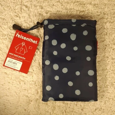 Reisenthel Mini Maxi Poncho Capa de Lluvia Poncho de Lluvia Azul Marino Manchas Plegable Talla Única Foto 1 de 4