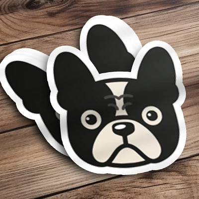 PEGATINA BULLDOG FRANCÉS BLANCO Y NEGRO VINILO FRENCHIE PEGATINA PARA PORTÁTIL, BOTELLA Foto 1 de 2